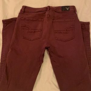 Maroon High-Rise Jeggings